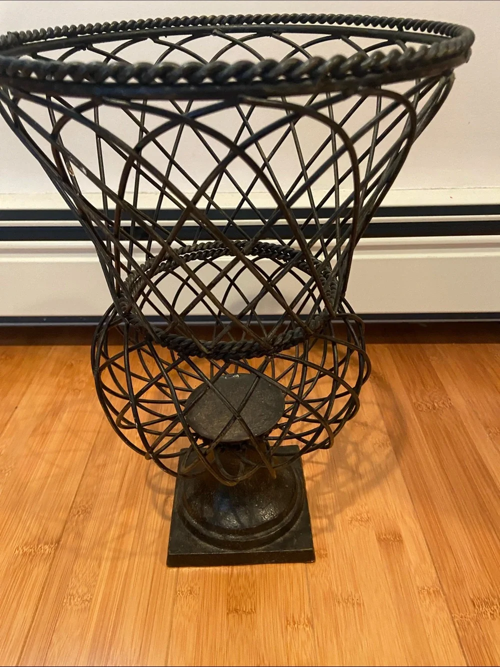 Black Metal Wire Decorative Urn Basket - Home Accents